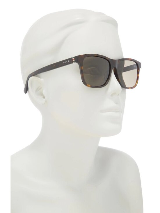 Gucci GG0451SA 54mm Womens Mens Rectangle Square Sunglasses Havana Brown - Italy main image 4